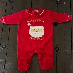 Just Love Red Baby's First Christmas Footie